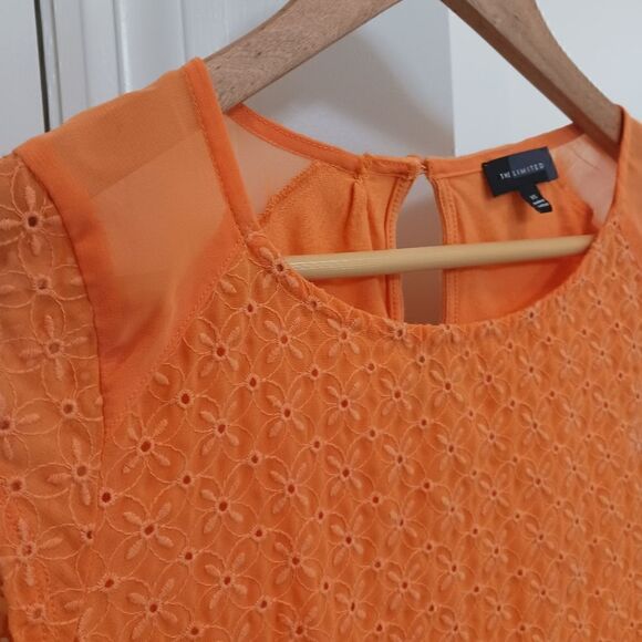 LIMITED  Eyelet Floral Short Sleeve Blouse Orange - Picture 4 of 10